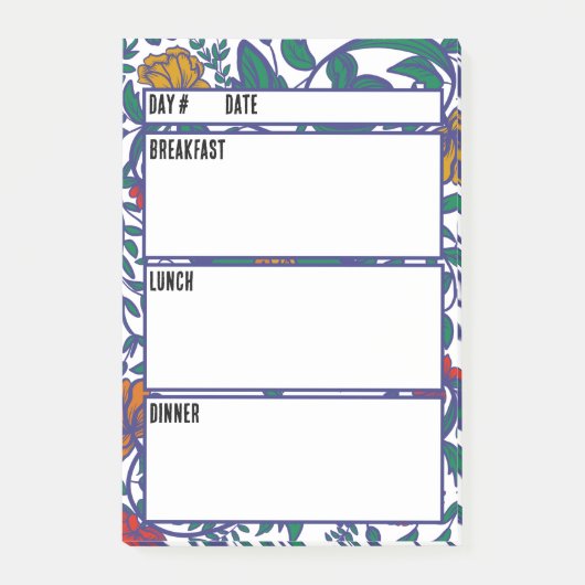 Camping-Menü-Essensplanungstool Post-it Klebezettel (Vorderseite)