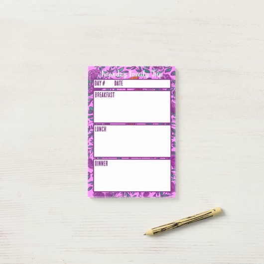 Camping-Menü-Essensplanungstool Post-it Klebezettel (Auf Schreibtisch)