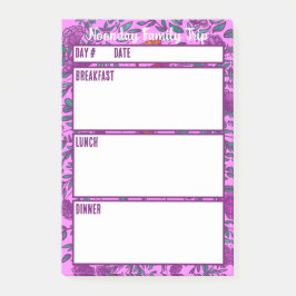 Camping-Menü-Essensplanungstool Post-it Klebezettel