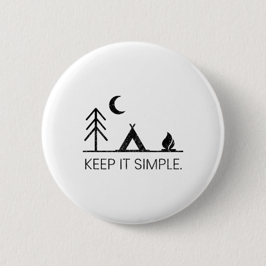 Camping - Minimalistisches Einfachheit Geschenk fü Button (Vorderseite)