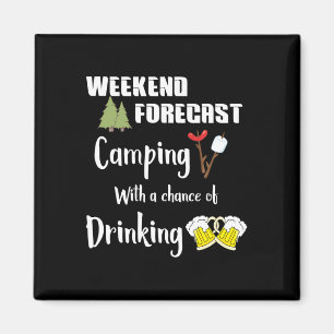 Camping mit Aussicht auf Trinken Lustiger Camper Magnet