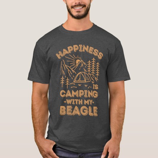Camping mit Beagle-Freunden T-Shirt (Vorderseite)