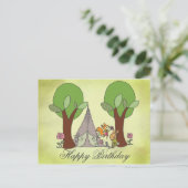 Camping mit Fuchs Postkarte (Stehend Vorderseite)