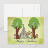 Camping mit Fuchs Postkarte (Vorne/Hinten)