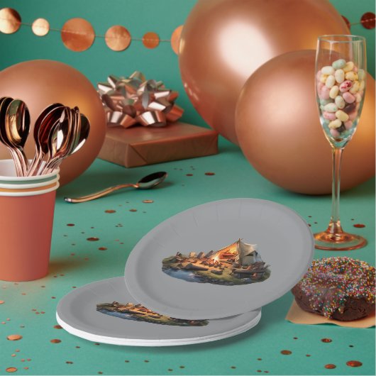 Camping mit Geliebten Pappteller (Multi)