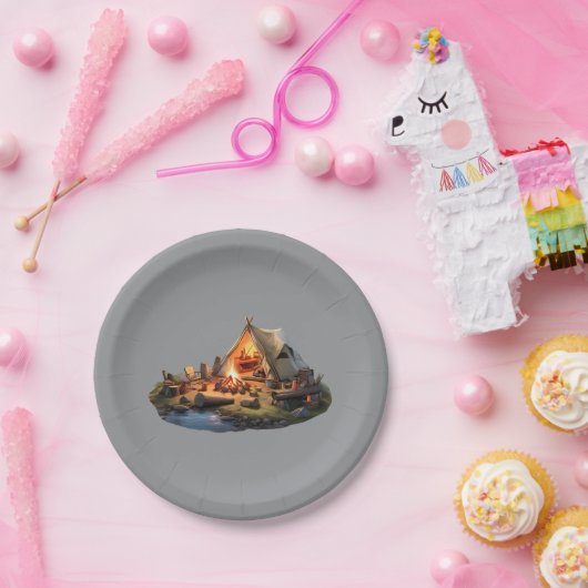 Camping mit Geliebten Pappteller (Party)