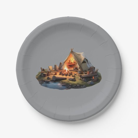 Camping mit Geliebten Pappteller (Vorderseite)