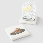 Camping mit Geliebten Steinuntersetzer (Seitenansicht)