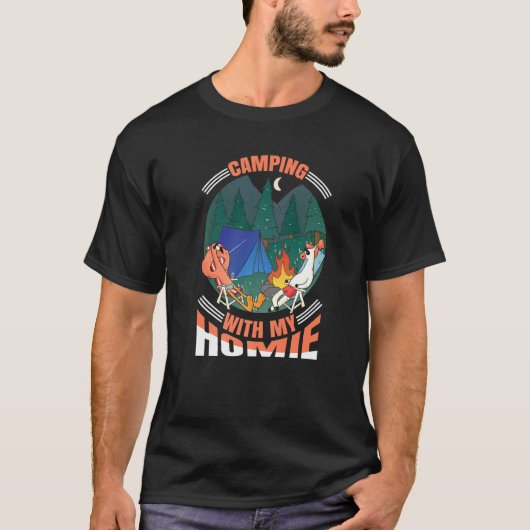 Camping mit meinem Homie Unicorn Flamingo Nature C T-Shirt (Vorderseite)