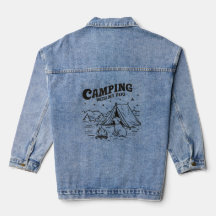 Camping mit meinem Hund - Denim Jacket im Freien