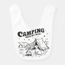 Camping mit meinem Hund - Niedliches Baby Bib