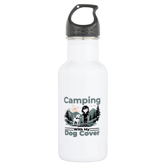 Camping mit meinem Hund Wasser-Flasche aus rostfre Edelstahlflasche (Vorderseite)