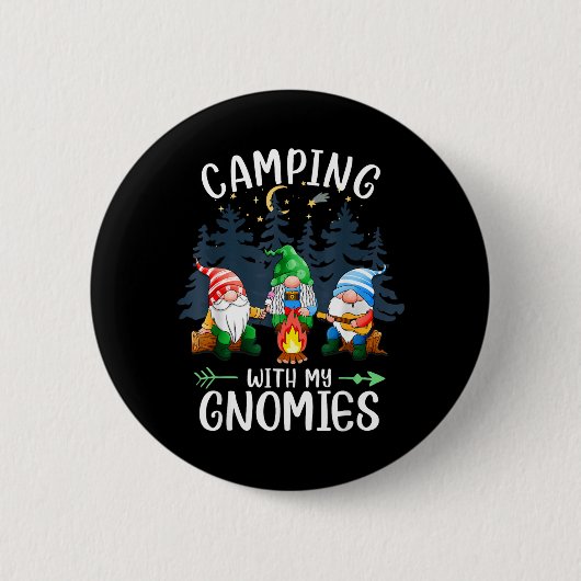 Camping mit meinen Gnomies Lustiges Gnom-Camp Frau Button (Vorderseite)