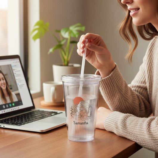 Camping mit Name Acrylic Tumbler Acryltrinkbecher