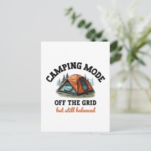 Camping Mode: Aus dem Raster - lustiges Geschenk f Postkarte (Stehend Vorderseite)