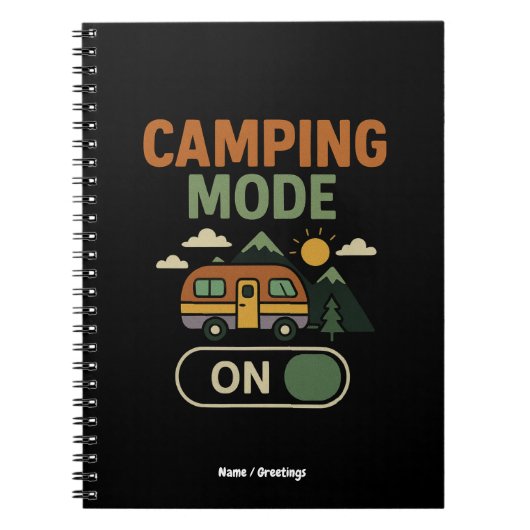 Camping Mode on Funny Nature Lover Camper Geschenk Notizblock (Vorderseite)