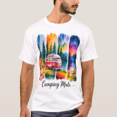 Camping Mode Van Lake Nacht T-Shirt (Vorderseite)