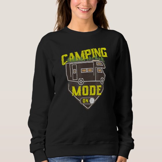 Camping-Modus auf Motorhaube Campervan Sweatshirt (Vorderseite)
