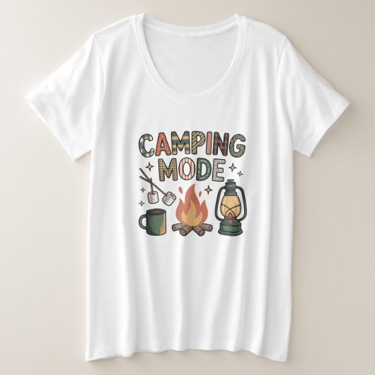 Camping-Modus Große Größe T-Shirt (Design vorne)