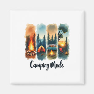 Camping-Modus Lagerfeuer Zelt Van Sonnenuntergang  Magnet