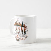 Camping-Modus, Retro-Typografie-Campingsymbole Kaffeetasse (Vorderseite Links)