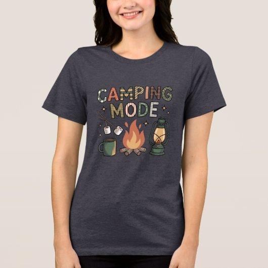 Camping-Modus Tri-Blend Shirt (Vorderseite)