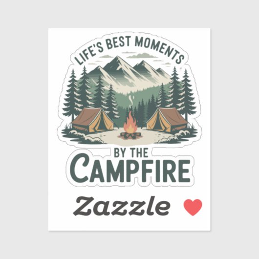 Camping-Moment-Aufkleber | Retro-Campingzelt Aufkleber (Blatt)