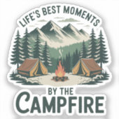 Camping-Moment-Aufkleber | Retro-Campingzelt Aufkleber (Vorderseite)