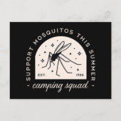 Camping mosquito funny camp squad sarcastic quotes postkarte (Vorderseite)