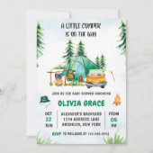 Camping Mountain Rustic Baby Dusche Party Einladung (Vorderseite)