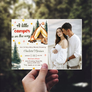 Camping Mountain Rustic Baby Dusche Party Foto Einladung
