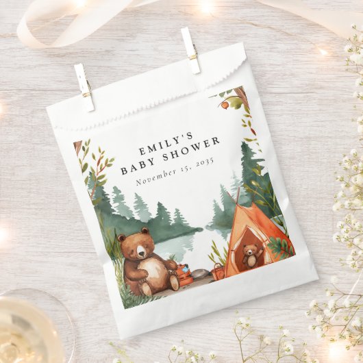 Camping Mountain Rustic Babydusche Geschenktütchen (Ausgeschnitten)