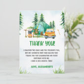 Camping Mountain Rustic Danke Karte (Stehend Vorderseite)