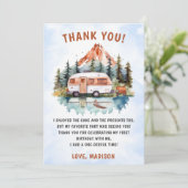 Camping Mountain Rustic Geburtstag Danke Karte (Stehend Vorderseite)