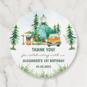 Camping Mountain Rustische Geburtstagsparty Geschenkanhänger (Rückseite)