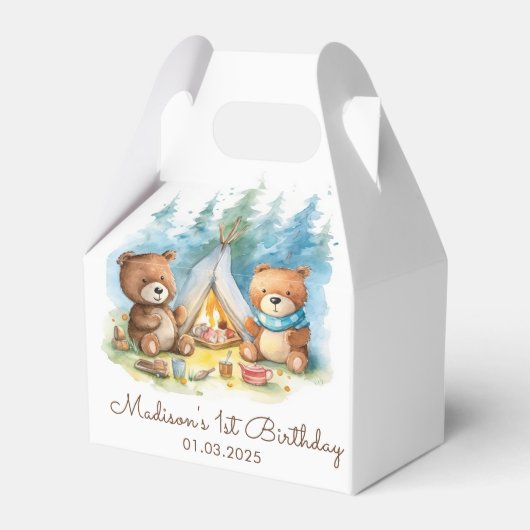 Camping Mountain Rustische Geburtstagsparty Geschenkschachtel (Vorderseite)