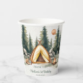 Camping Mountain Rustische Geburtstagsparty Pappbecher (Vorderseite)