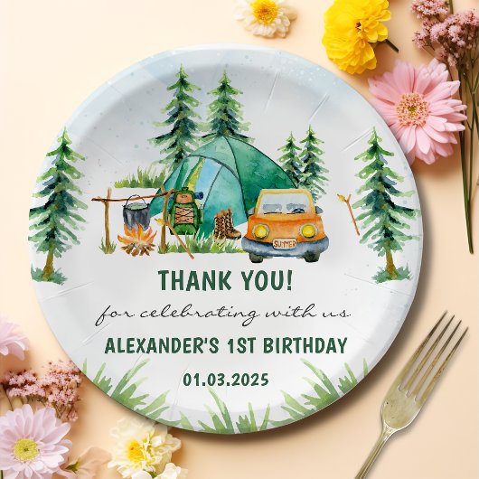 Camping Mountain Rustische Geburtstagsparty Pappteller