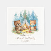 Camping Mountain Rustische Geburtstagsparty Serviette (Vorderseite)