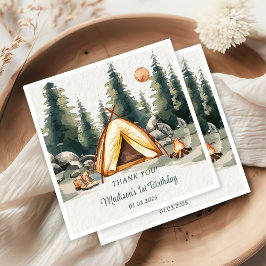 Camping Mountain Rustische Geburtstagsparty Serviette