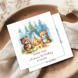 Camping Mountain Rustische Geburtstagsparty Serviette