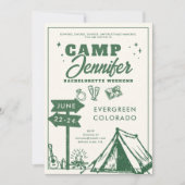 Camping Mountains Green Camp Junggeselinnen-Abschi Einladung (Vorderseite)