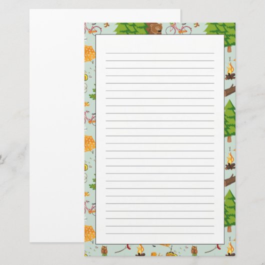 Camping Muster Briefpapier (Vorne/Hinten)
