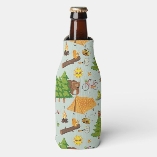 Camping Muster Flaschenkühler (Flaschenvorderseite)