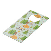 Camping Muster Kreditkarten Flaschenöffner (Rückseite Schrägansicht)