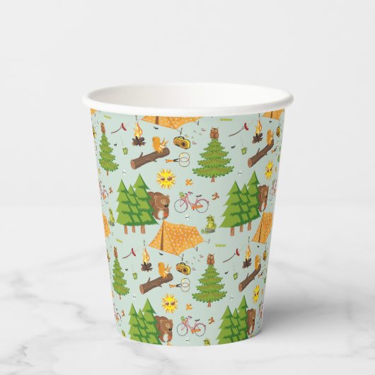 Camping Muster Pappbecher (Rückseite)