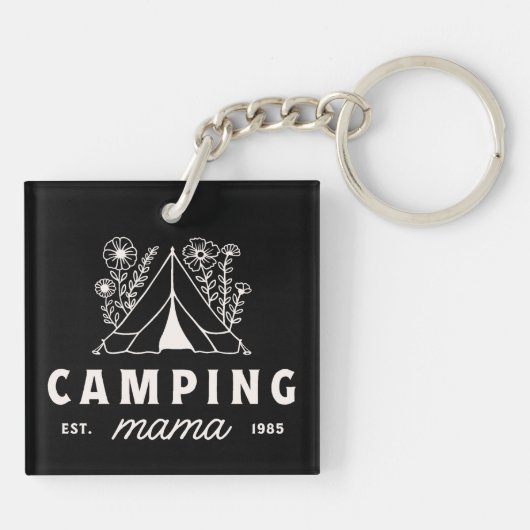 Camping-Mutter Camper Mama Mutter skurril Schlüsselanhänger (Rückseite)