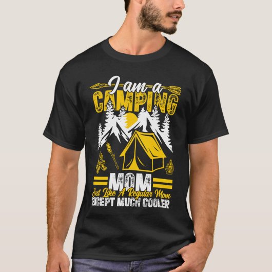 Camping-Mutter mit Bergszene-Geschenk T-Shirt (Vorderseite)