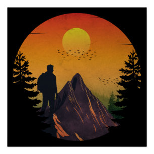 Camping Natur Sonnenuntergang Poster