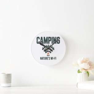 Camping Natures Wifi Runde Wanduhr